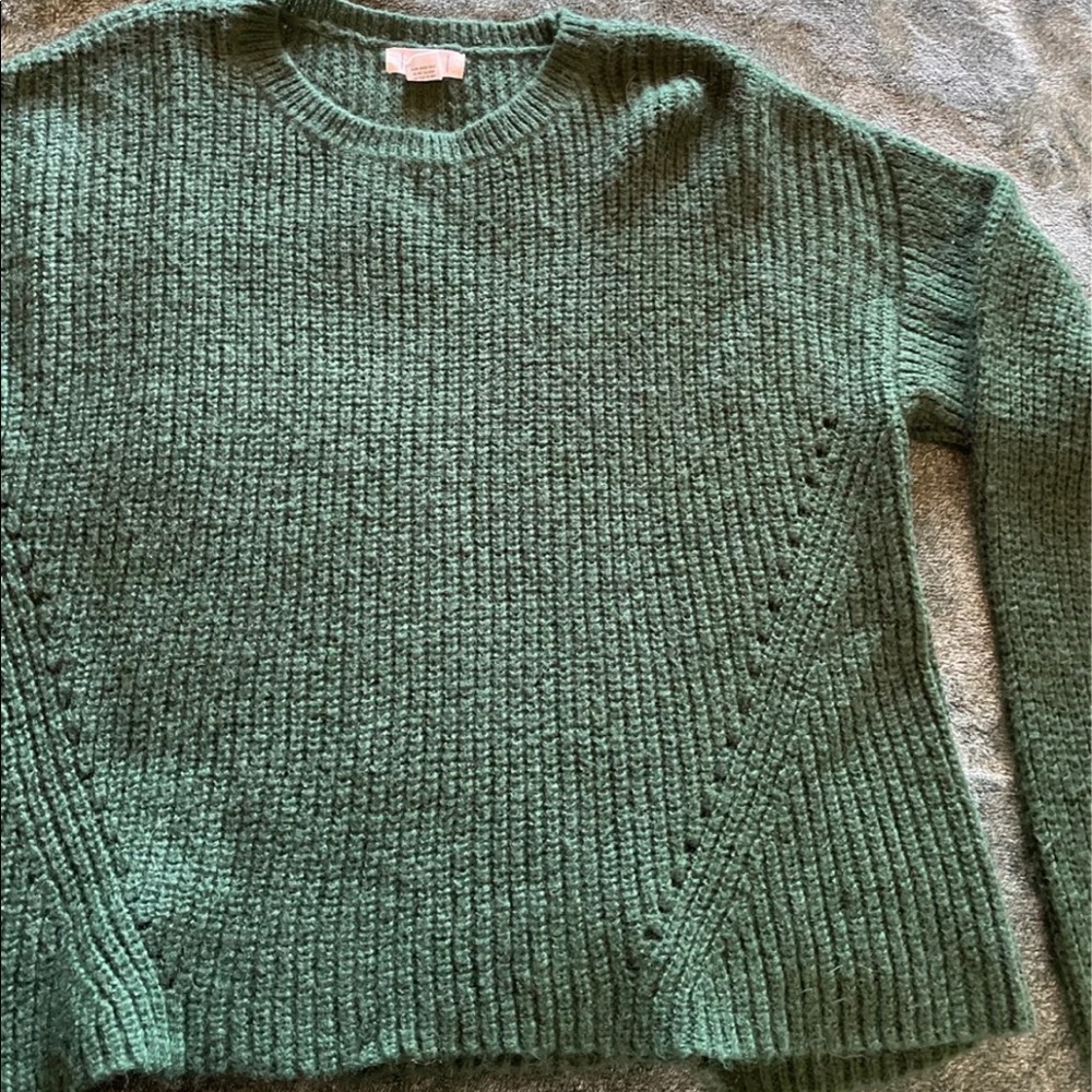 green sweater